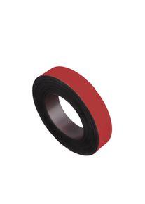 Coloured magnetic tape 30 mm | red | 10 m | 1 mm