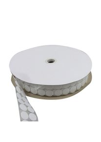 Hook and loop dots roll, hook | 21 mm | white, nylon|polyester