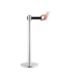1 Queue barrier chrome-plated, black tape, steel|nylon|plastic, chrome|black