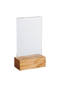 1 Acrylic sign holder with wood base Oak | A7 | Portrait, acrylic (PMMA)