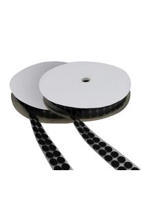 1 Set - Hook and loop dots roll, Set - Hook & Loop | 16 mm | black, nylon|polyester
