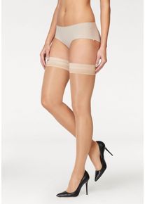 Lascana Dames Zelfophoudende fijne kousen in poudre ,maat 36/38, Witt, 85% Polyamide, 15% Elastan