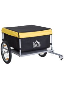 HOMCOM Steel Frame Bike Cargo Trailer Storage Cart and Luggage Trailer with Hitch Yellow | Aosom Ireland