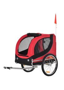 PawHut Dog Bike Trailer Folding Bicycle Pet Trailer Dog Bike Jogger Travel Carrier W/Removable Cover-Red | Aosom Ireland