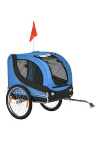 PawHut Secure Dog Bike Trailer, Foldable Bicycle Pet Trailer with Weather-Resistant Cover, Bright Blue | Aosom Ireland