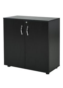 Vinsetto Black Cabinet Lockable File Cabinet with 2-Tier & Anti-Slip Feet, Storage for Office Equipment, 80 x 80 x 40cm | Aosom Ireland