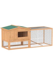 PawHut 2 Floor Wooden Rabbit Hutch Bunny Cage House Chicken Coop Outdoor Garden Backyard 158 x 58 x 68 cm | Aosom Ireland