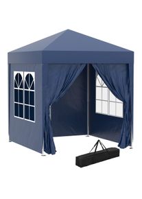 Outsunny 2 x 2 m Pop Up Gazebo, Garden Gazebo, Marquee Party Tent Wedding Awning Canopy w/ free Carrying Case, Blue | Aosom Ireland