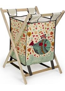 Folkifreckles Wasmand "Whale" naturel/meerkleurig - (B)40 x (H)60 x