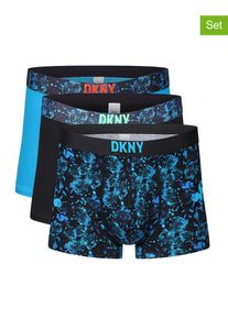 DKNY 3-delige set: boxershorts blauw/zwart - 62% | Maat: S |