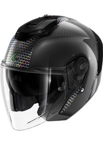 SHARK RS Jet Carbon Ikonik, jethelm , kleur: Zwart/Regenboog , maat: XS