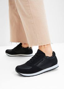 Sneakers med dragkedja - svart - storlek 36 - bonprix