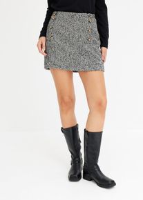 Minikjol av tweed - svart - storlek 38 - bonprix