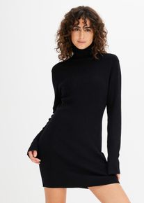 Kort stickad kl&auml;nning - svart - storlek 40/42 (M) - bonprix