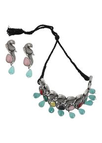 SOHI Set di gioielli 'Sissie' Donna - turchese / rosa / nero / argento