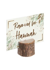 Relaxdays 10 Card holder in tree trunk look portrait, pine wood, Pine|nature