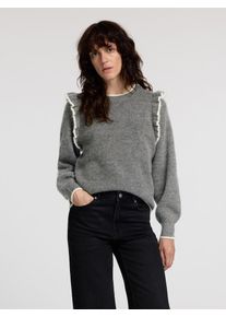 Selected Femme Dames Trui grijs / wit M