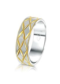 Lucardi Ring Herren gold / silber Größe 71