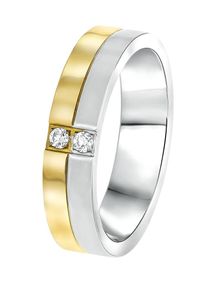 Lucardi Ring Damen gold / silber Größe 53
