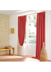 Verdunkelungsvorhang Rayé, 140 x 260 cm - Rot/Orange/Creme - 1 Stück, aus Polyester
