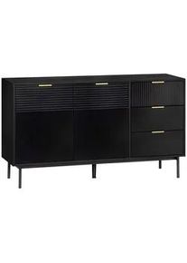 Livetastic Sideboard , Schwarz , Metall , 3 Schubladen , 140x80x40 cm , Kleinmöbel, Kommoden, Sideboards