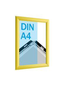 Cadre clic-clac rabattable, aluminium, A4 jaune | 25 mm | En onglet
