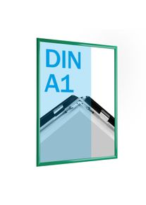Cadre clic-clac rabattable, aluminium, A1 vert | 25 mm | En onglet