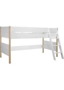 Paidi Hochbett , Weiß, Birkefarben , Holzwerkstoff , Birke , massiv , 90x200 cm , Baby & Kindermöbel, Kinder- & Jugendzimmer, Stockbetten