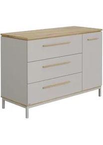 Paidi Wickelkommode , Hellgrau , Holzwerkstoff , Eiche , massiv , 1 Fächer , 3 Schubladen , 135.3x95.9x55.6 cm , Blauer Engel, Goldenes M , Holzmöbel, Kommoden Holz, Wickelkommoden Holz