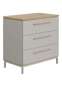 Paidi Wickelkommode , Hellgrau , Holz , Eiche , massiv , 3 Schubladen , 94.8x95.9x55.6 cm , Blauer Engel, Goldenes M , Holzmöbel, Kommoden Holz, Wickelkommoden Holz