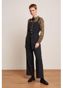 King Louie Ines Ziggy Stripe Jumpsuit in Schwarz