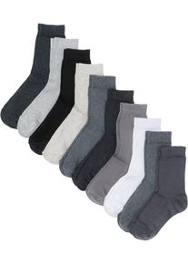 Skarpetki basic (10 par), bawełna organiczna, szary, 35-38, bonprix