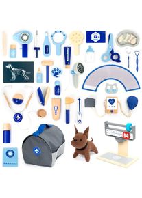 UMU Toys Veterinary set attività giocattolo in legno Blue 3y+