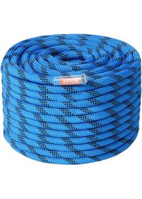 12.7mm Static Climbing Rope, 60.9M(200ft) Outdoor Rock Climbing Rope 30KN Breaking Tension, Fiber Rope with Steel Snap Hooks for Escape, Rappelling,