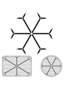 Lntyq Attaches de drap de lit croisées élastiques améliorées, sangles de support de drap de lit réglables en croix à 6 directions, clips de