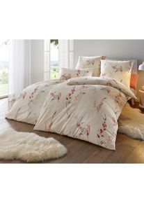 HEINE HOME unisex Bedtextiel in ecru geprint ,maat 155x220 cm + 80x80 cm, Witt, 100% Katoen