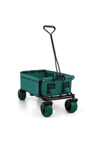 Duramaxx Green Bollerwagen kézi összecsukható kocsi 70 kg 90 l széles kerekek 10 cm zöld
