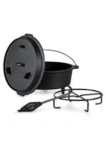 Klarstein Guernsey, prémiový liatinový hrniec, 12.0 barbecue hrniec, liatina, nožičky, veľkosť XL/13,6 l