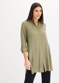 Lange blouse van viscose - groen - maat 44 - bonprix
