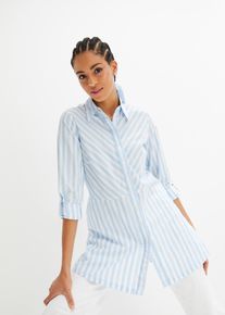 Lange blouse - wit - maat 42 - met katoen - bonprix