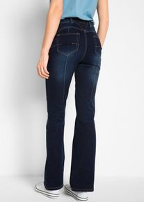 Corrigerende jeans mid waist bootcut - blauw - maat 38 - met katoen - bonprix