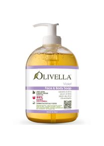 OLIVELLA - SAPONE LIQUIDO VISO & CORPO A BASE DI OLIO D'OLIVA - VIOLETTA Sapone mani 500 ml unisex