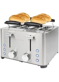 ProfiCook PC-TA 1252 Toaster, 4 Scheiben, 1500 W, Krümelschubladen, Edelstahl (501252)