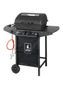 Ambia Garden Xxxl Gasgrill , Schwarz , Metall , 53x100x98 cm , Deckel mit Sichtfenster, Lavasteine, Seitenablage, Temperaturanzeige, mit Rädern, Sideburner, Warmhalterost , Grills, Gasgriller