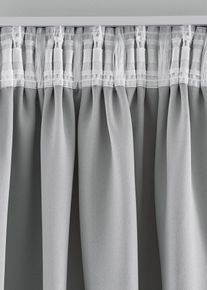 Abdunkelnde Vorh&auml;nge mit Struktur (2er Pack), grau, Gr&ouml;&szlig;e 145x130 cm, bonprix