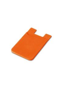 Objet publicitaire : SHELLEY. Porte-cartes en silicone pour smartphone | Orange | Personnalisable avec votre logo
