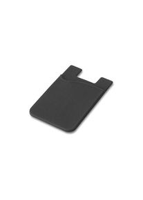 Objet publicitaire SHELLEY. Porte-cartes en silicone pour smartphone | Noir | Personnalisable avec votre logo