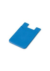 Objet publicitaire SHELLEY. Porte-cartes en silicone pour smartphone | Bleu clair | Personnalisable avec votre logo
