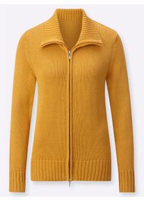 Dames Vest met 2-wegritssluiting in maïsgeel ,maat 36, WITT, 50% Katoen, 50% Polyacryl