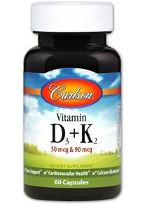 Carlson Labs Vitamin D3 + K2, 30 Kapseln